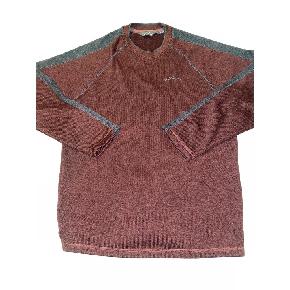 Eddie Bauer Pullover Sweater‎ Men's Size M Red Light Weight Hiking Walk Stretch